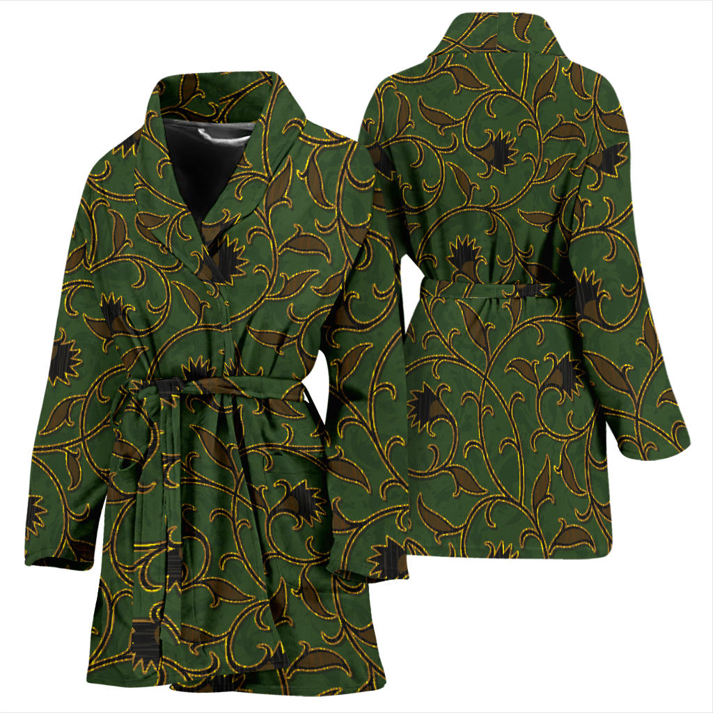 Brocade Pattern Print Design 02 Women Bathrobe
