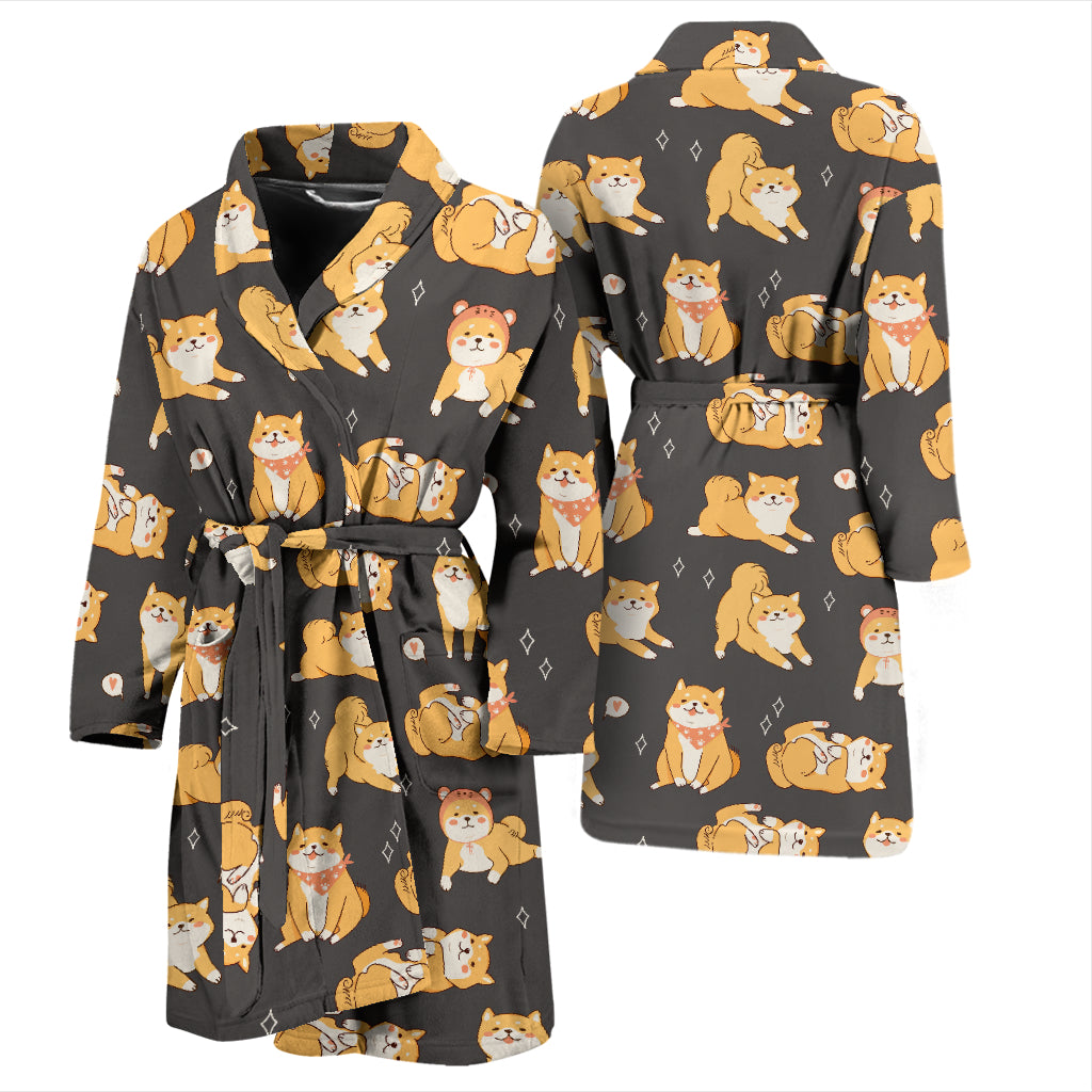 Shiba Inu Print Design LKS309 Men Bathrobe