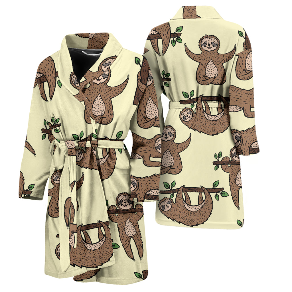 Sloth Print Design LKS3010 Men Bathrobe