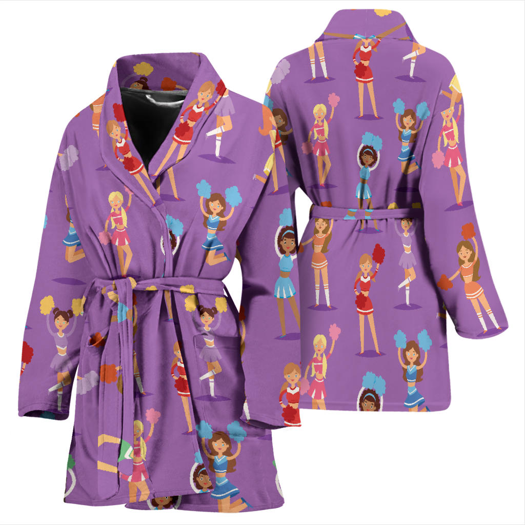 Cheerleader Pattern Print Design 02 Women Bathrobe