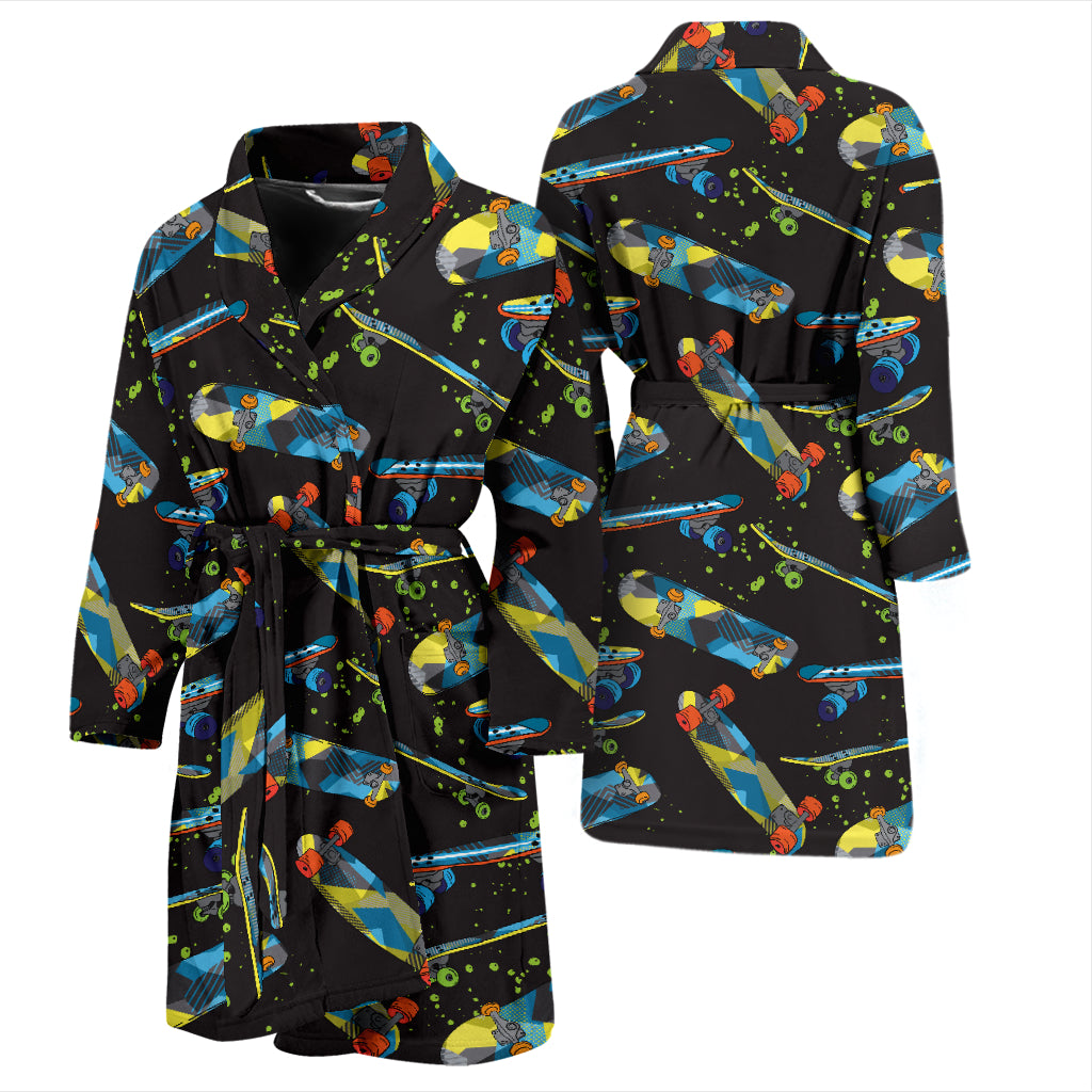 Skateboard Print Design LKS305 Men Bathrobe