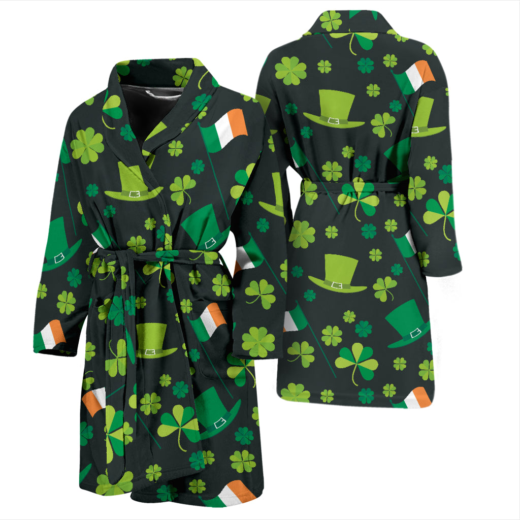 Shamrock Saint Patrick's Day Print Design LKS304 Men Bathrobe