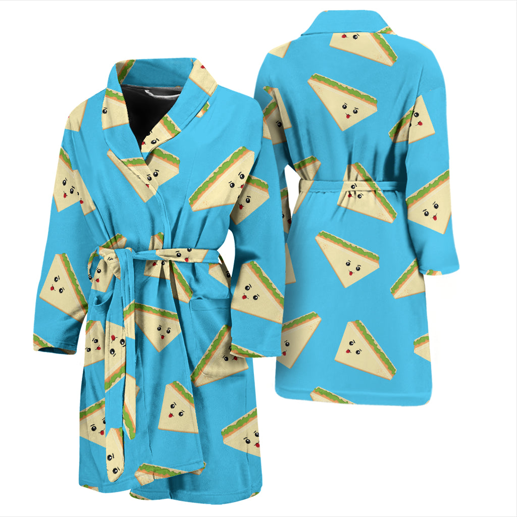 Sandwich Emoji Print Design LKS305 Men Bathrobe
