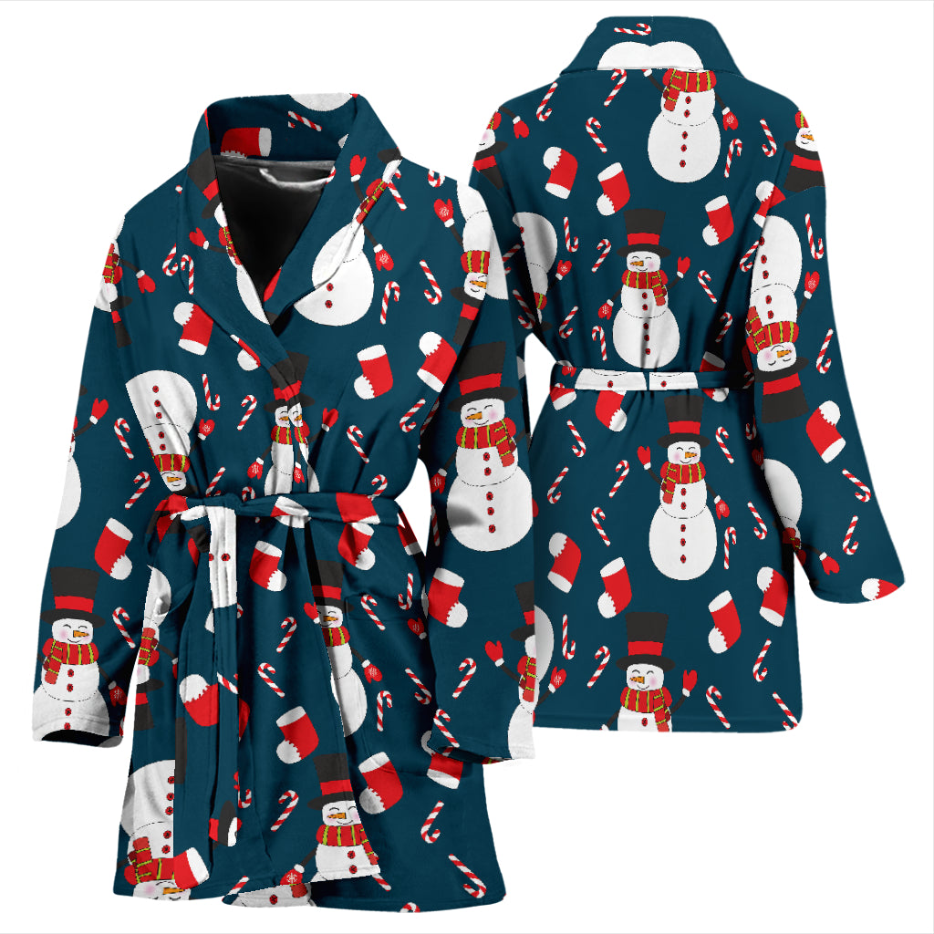 Snowman Print Design LKS301 Women Bathrobe