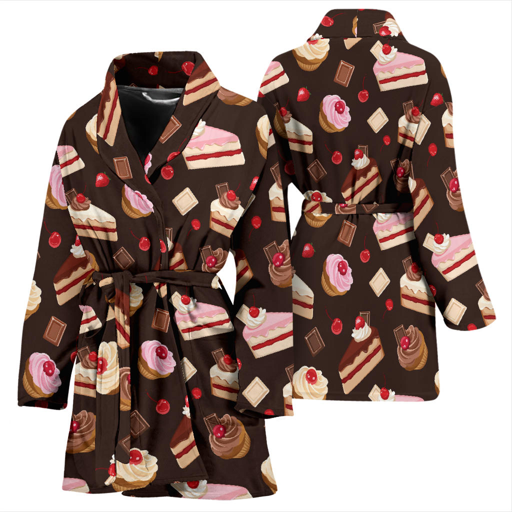 Cake Pattern Print Design 04 Women Bathrobe