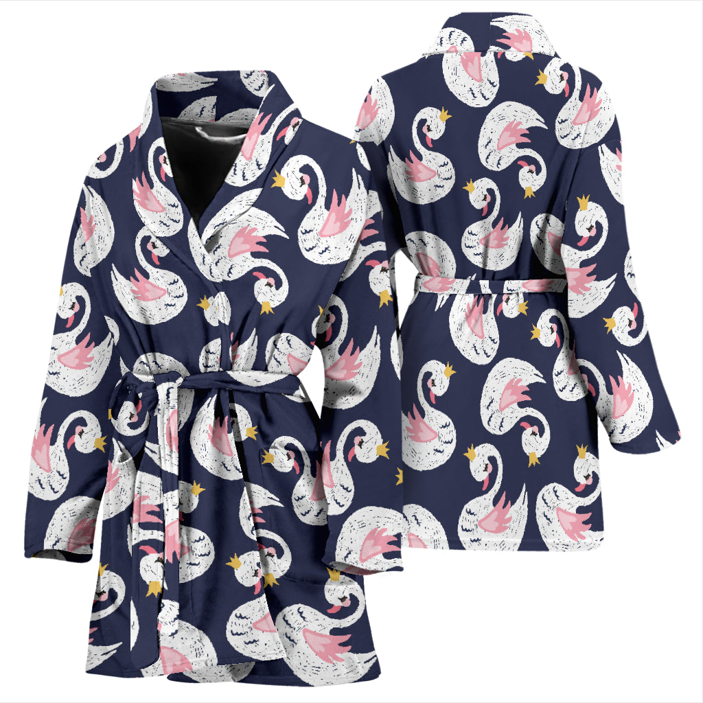 Swan Print Design LKS403 Women Bathrobe