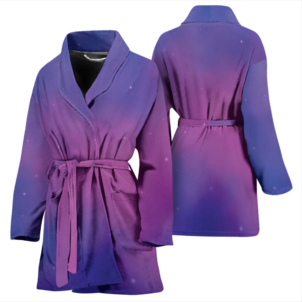 Nebula Pattern Print Design A05 Women Bathrobe