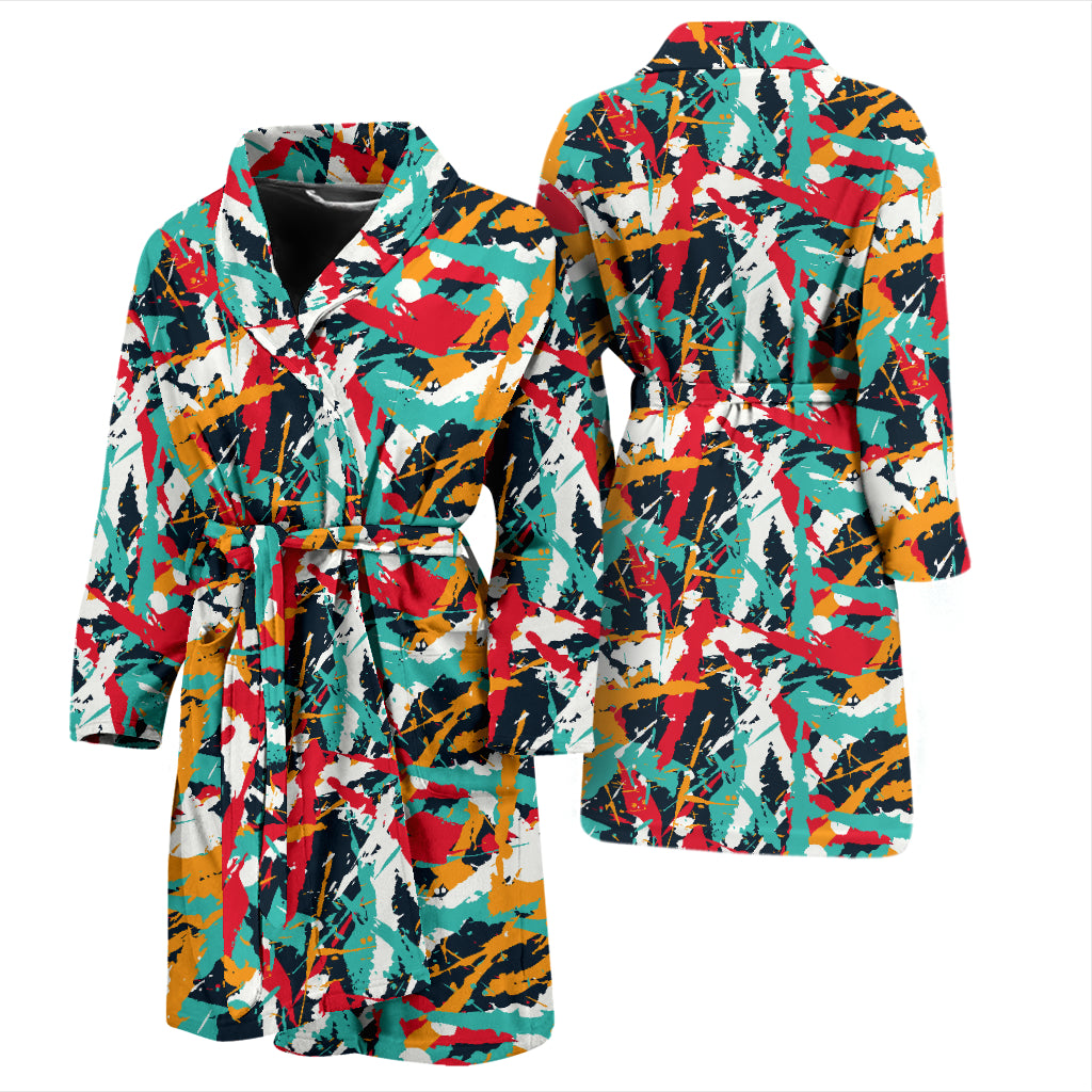 Splatter Print Design LKS304 Men Bathrobe