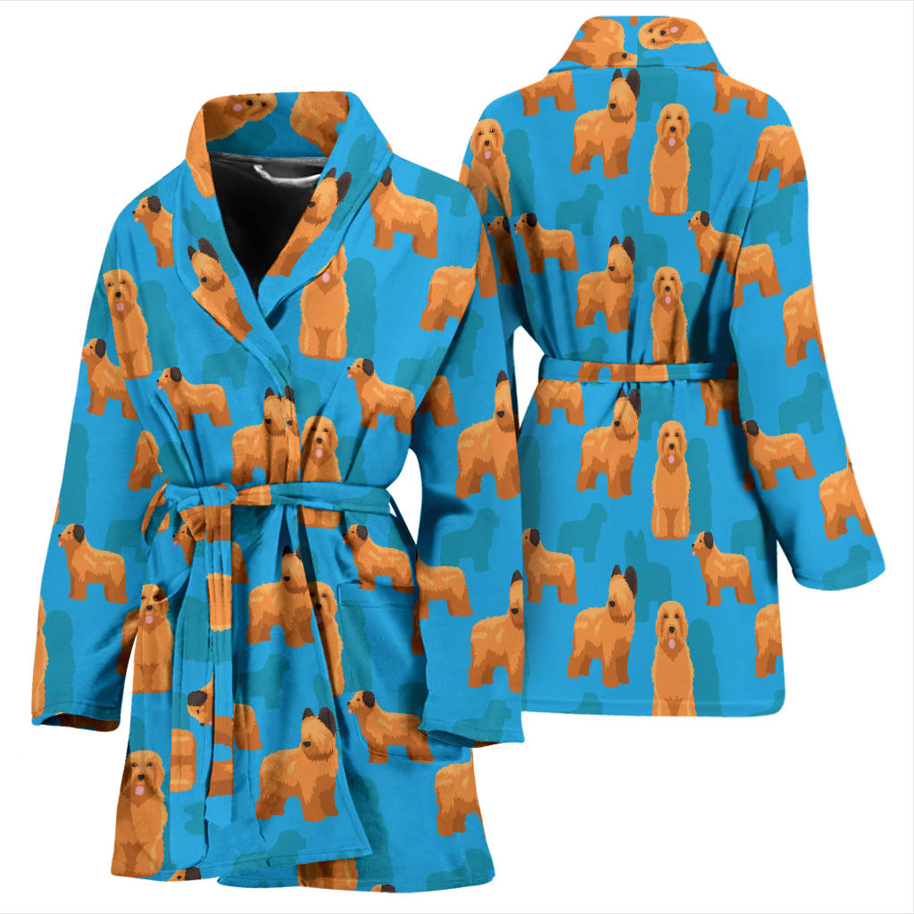 Briards Pattern Print Design 01 Women Bathrobe