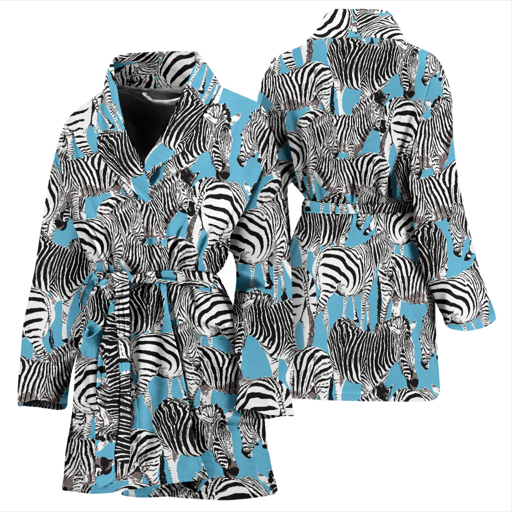 Zebra Print Design LKS305 Women Bathrobe