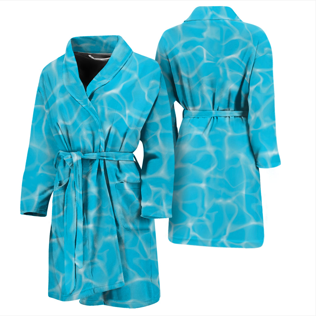 Swimming Pool Texture Print Design LKS301 Men Bathrobe