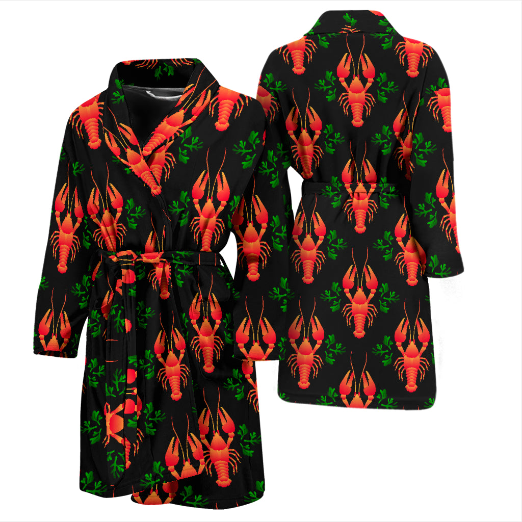 Lobster Print Design LKS403 Men Bathrobe