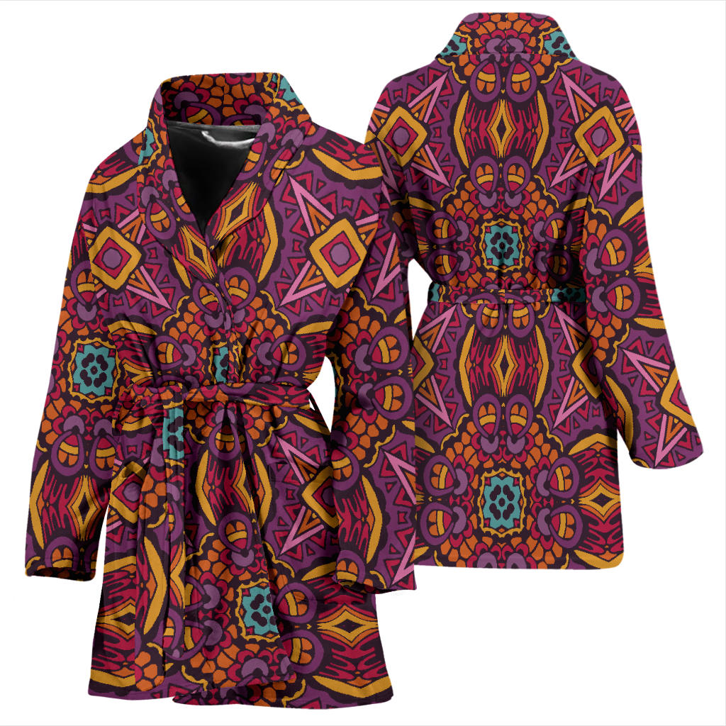 Bohemian Pattern Print Design 10 Women Bathrobe