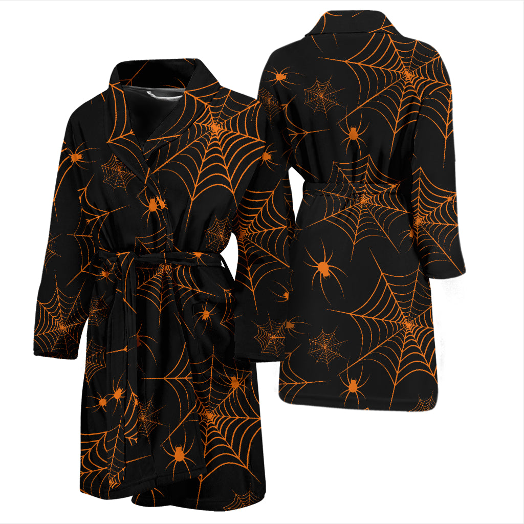 Spider Web Print Design LKS306 Men Bathrobe