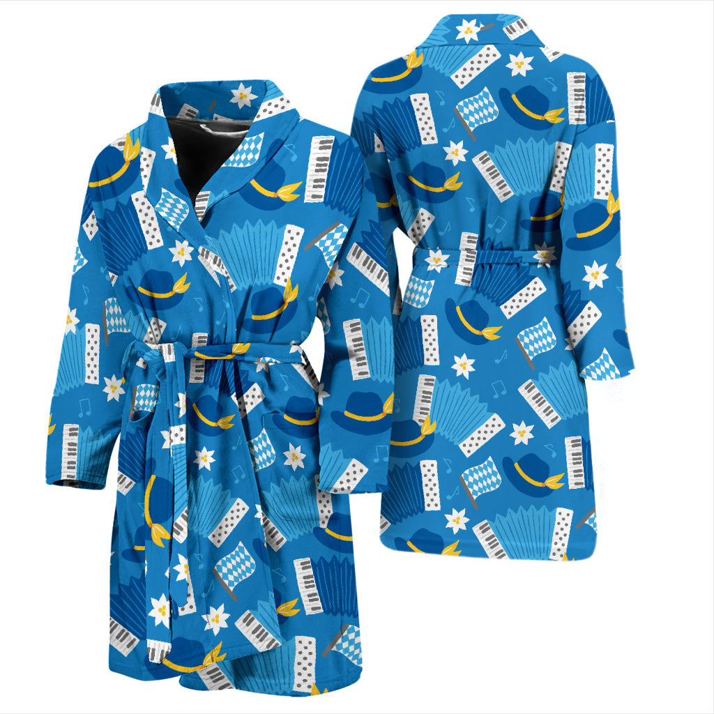 Accordion Print Design LKS401 Men Bathrobe