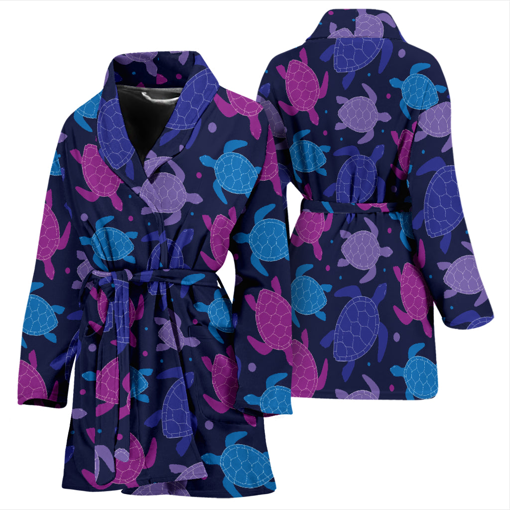 Sea Turtle Print Design LKS309 Women Bathrobe