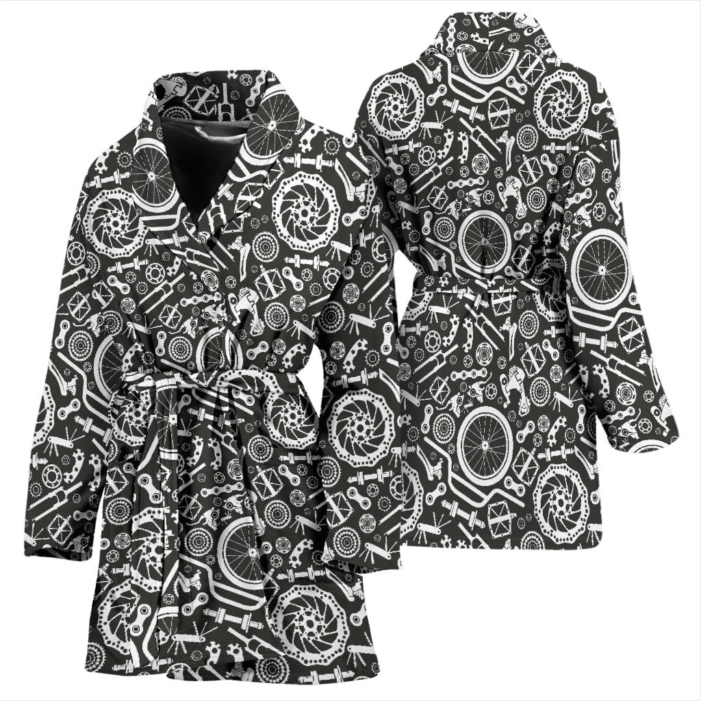 Bicycle Tools Pattern Print Design 02 Women Bathrobe