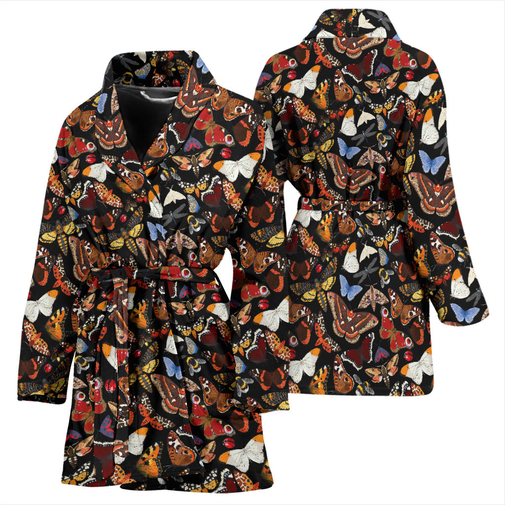 Butterfly Pattern Print Design 08 Women Bathrobe