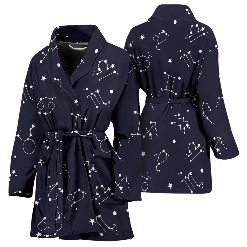 Constellation Pattern Print Design 05 Women Bathrobe
