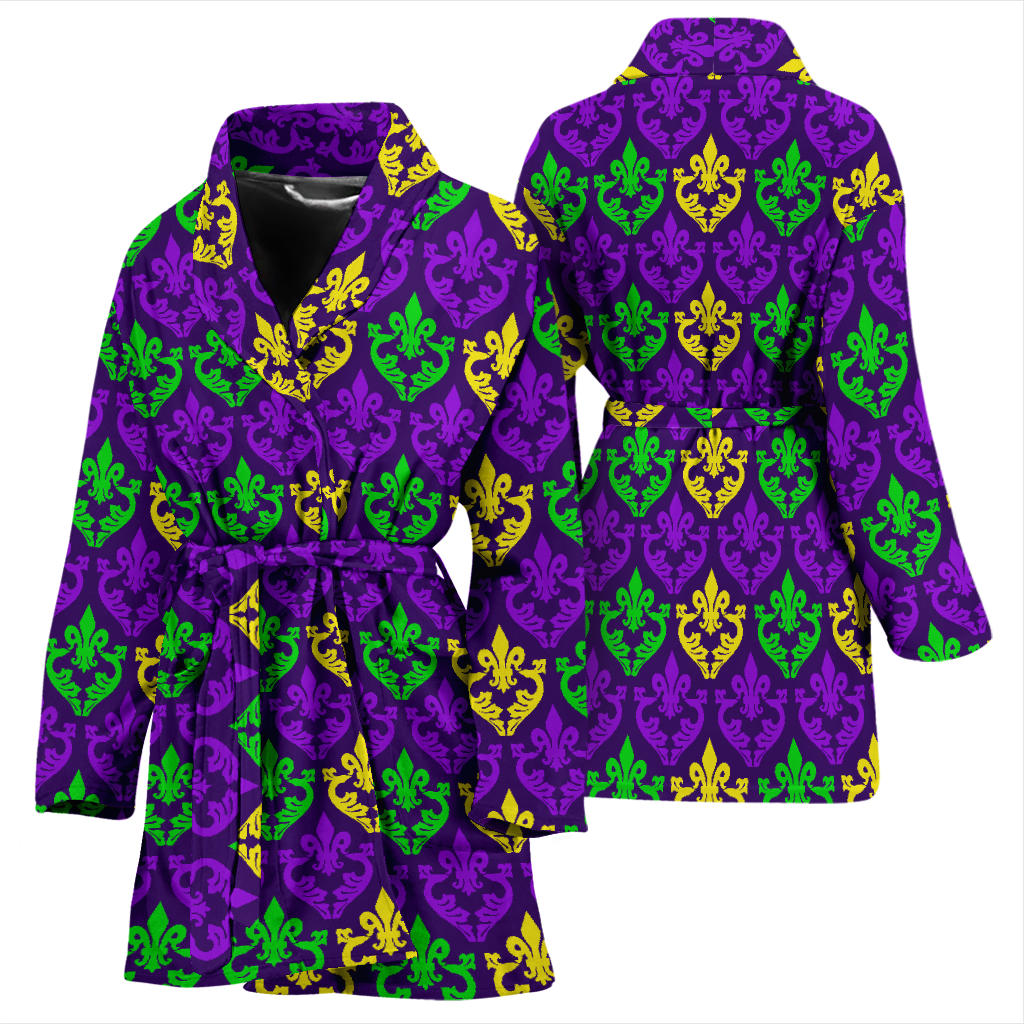Mardi Gras Pattern Print Design 02 Women Bathrobe