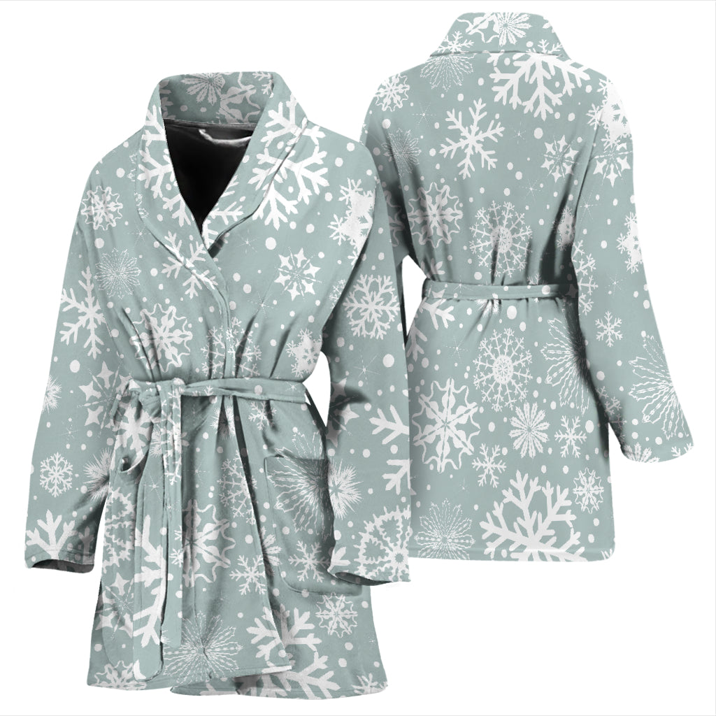 Snowflake Print Design LKS303 Women Bathrobe