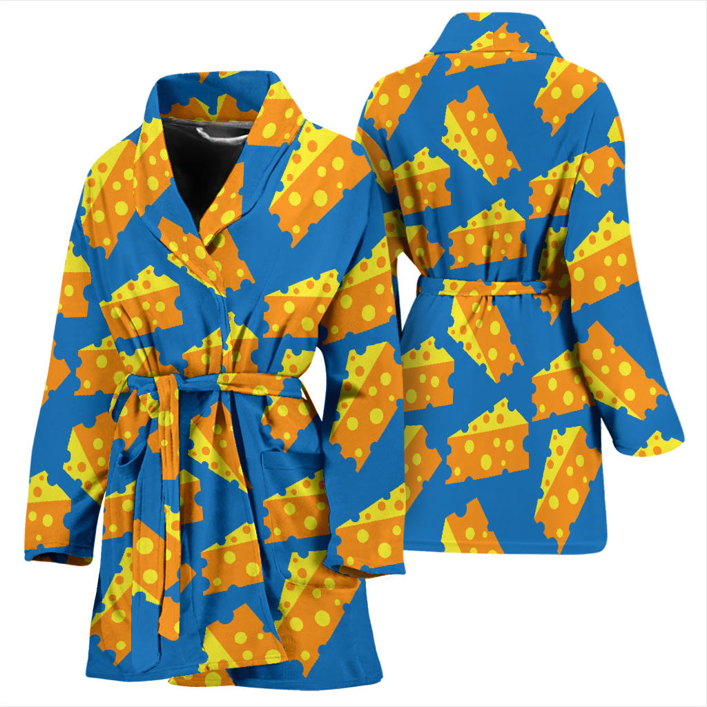 Cheese Pattern Print Design 05 Women Bathrobe