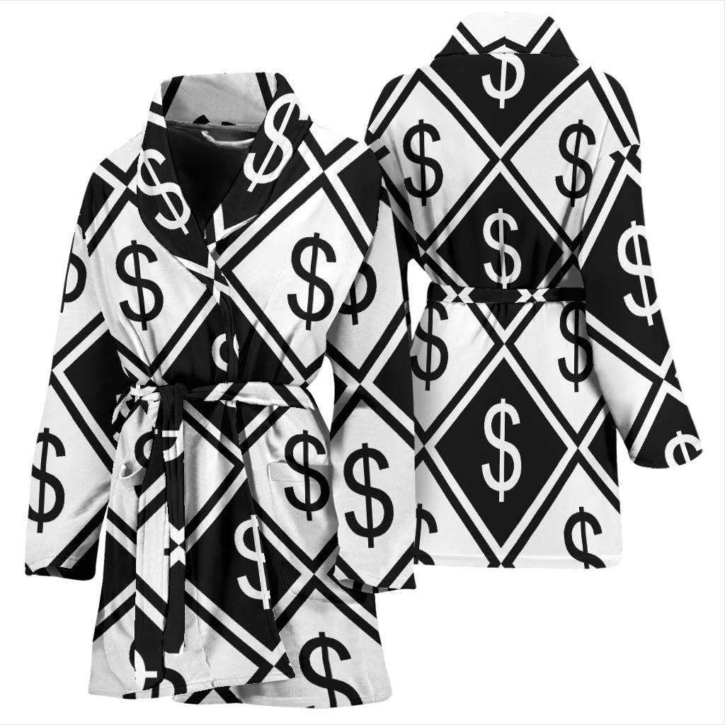 Money Pattern Print Design 04 Women Bathrobe