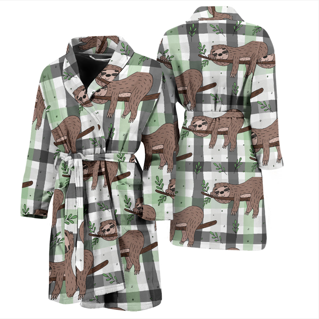 Sloth Print Design LKS301 Men Bathrobe