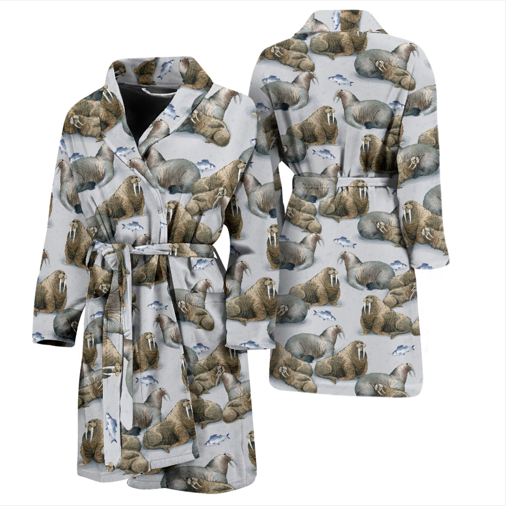 Walrus Print Design LKS401 Men Bathrobe