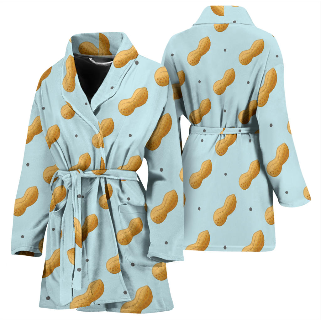 Peanut Pattern Print Design A03 Women Bathrobe