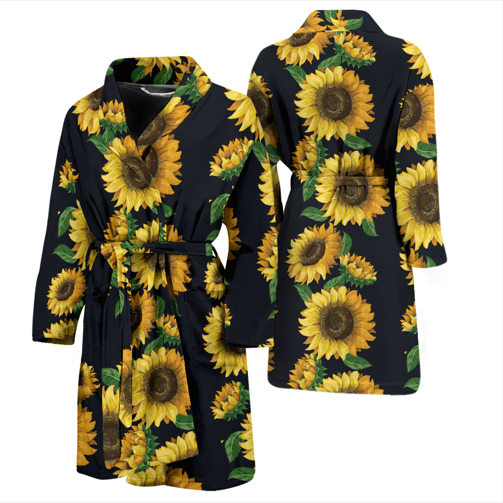 Sunflower Print Design LKS306 Men Bathrobe