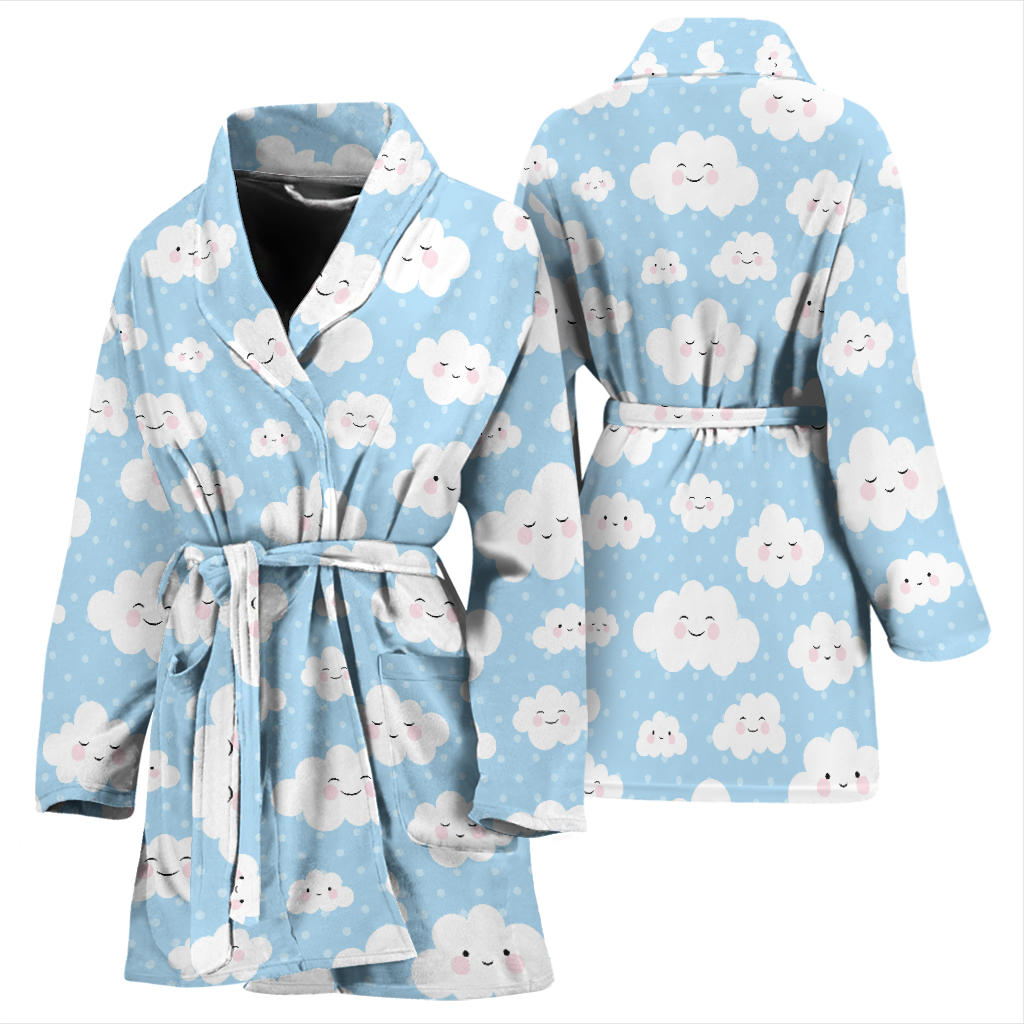 Cloud Pattern Print Design 02 Women Bathrobe