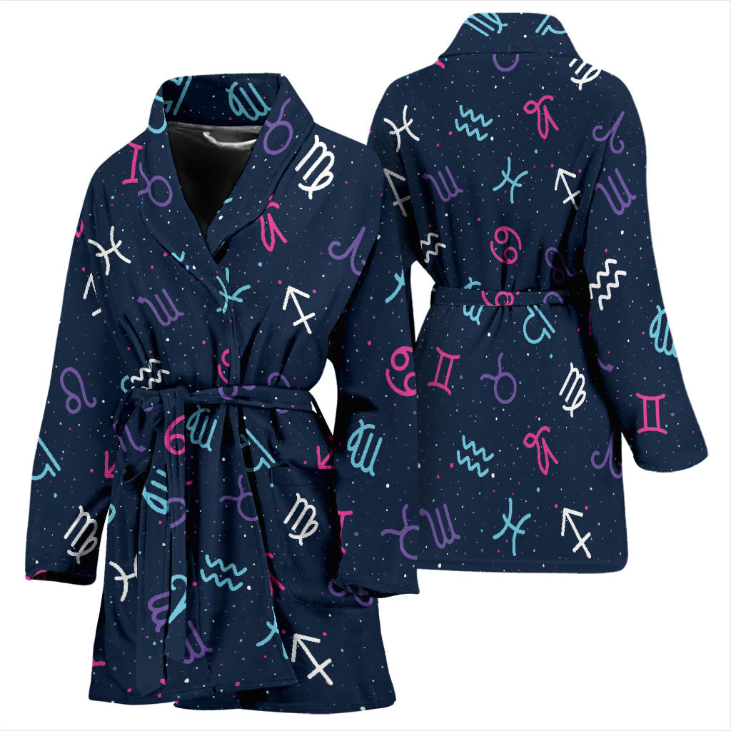 Constellation Pattern Print Design 04 Women Bathrobe