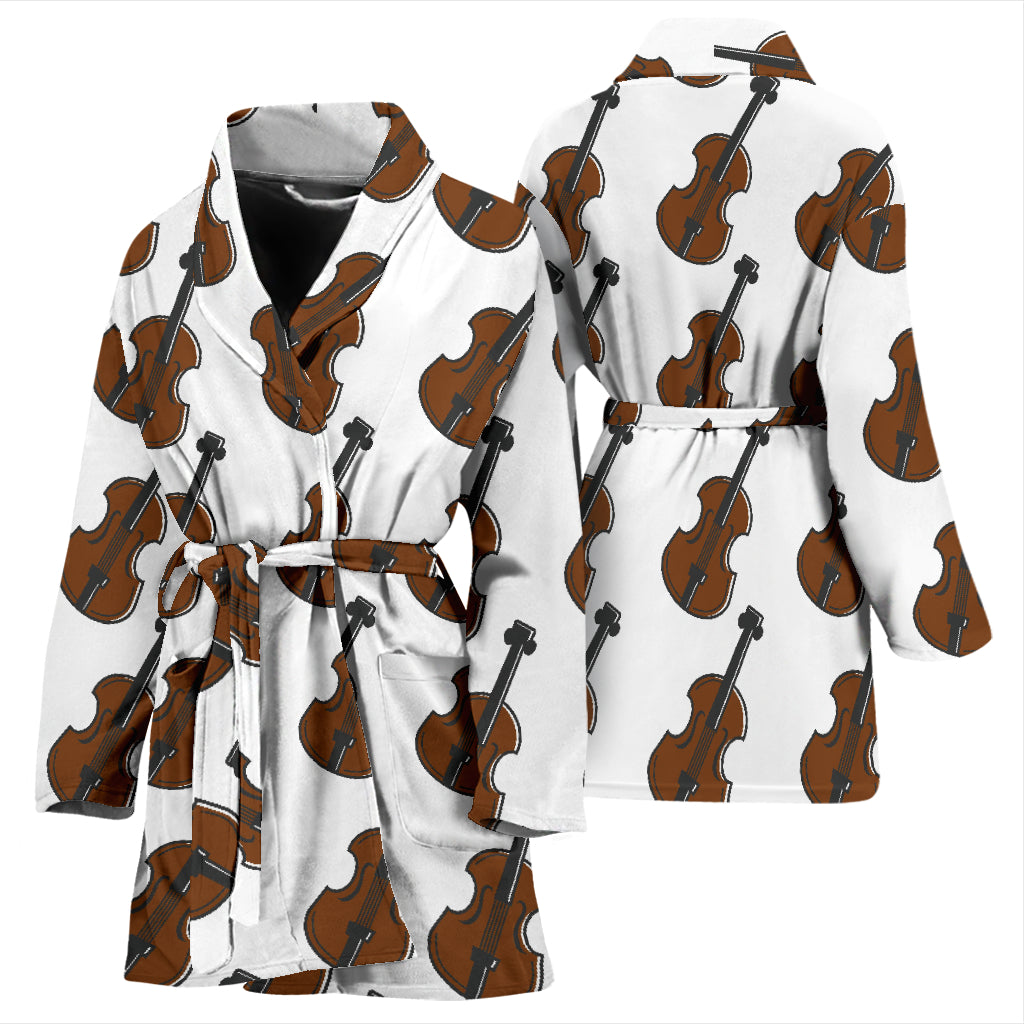 Violin Print Design LKS405 Women Bathrobe