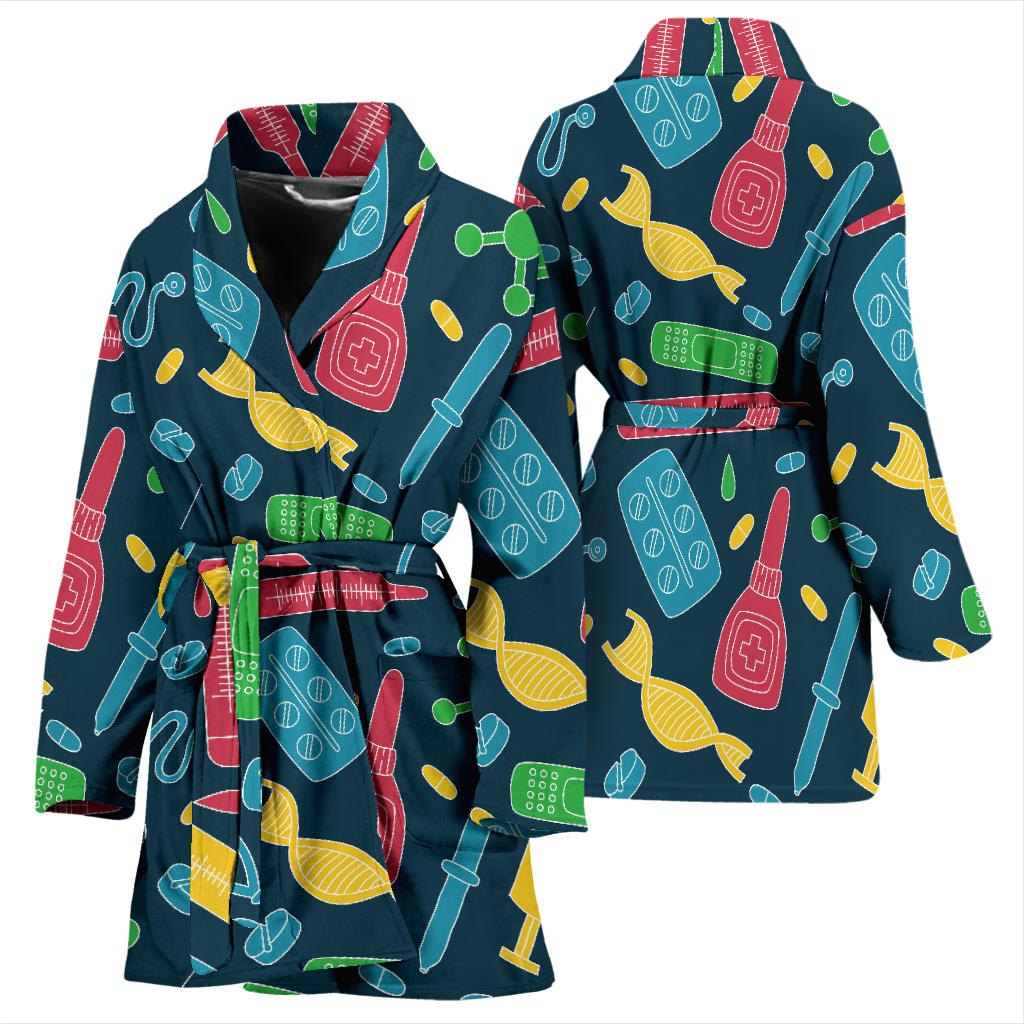 Phlebotomist Pattern Print Design A03 Women Bathrobe