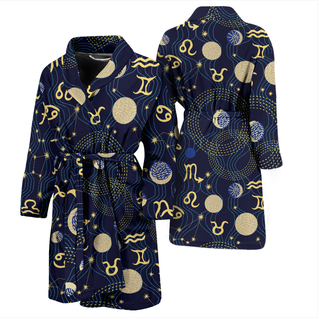 Zodiac Print Design LKS302 Men Bathrobe