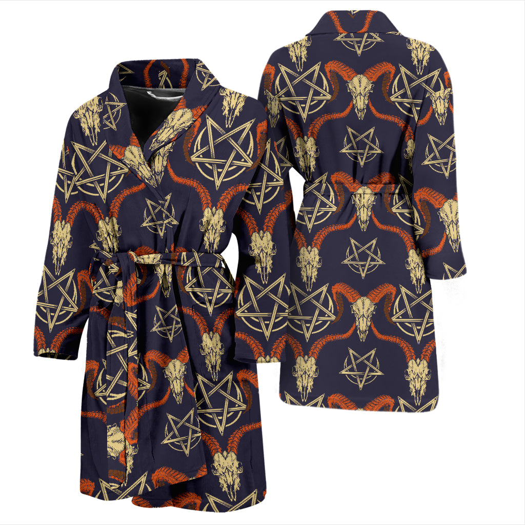 Buffalo Head Print Design LKS403 Men Bathrobe