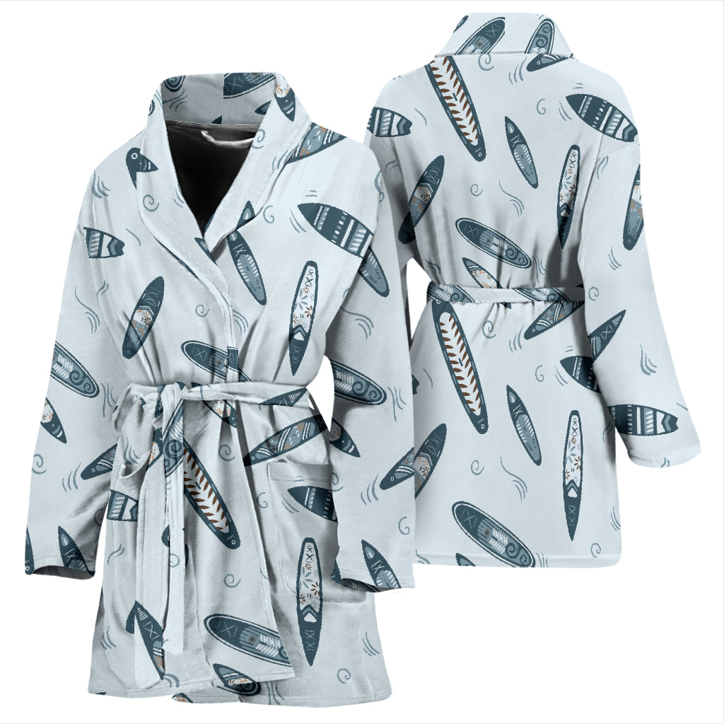 Surfboard Print Design LKS306 Women Bathrobe