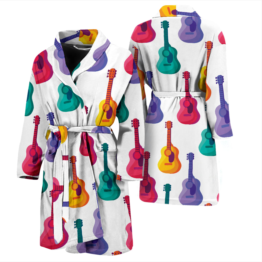 Acoustic Guitar Print Design LKS406 Men Bathrobe