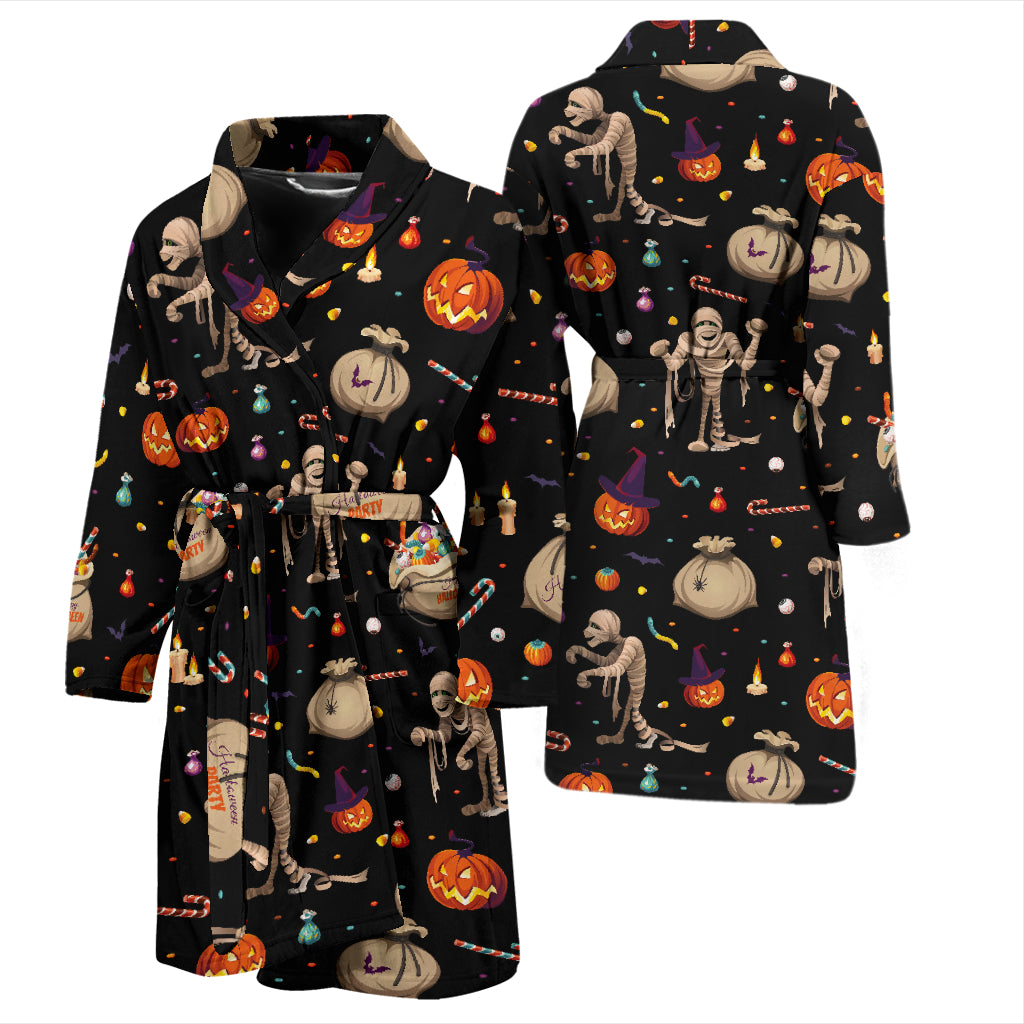 Mummy Halloween Print Design LKS303 Men Bathrobe