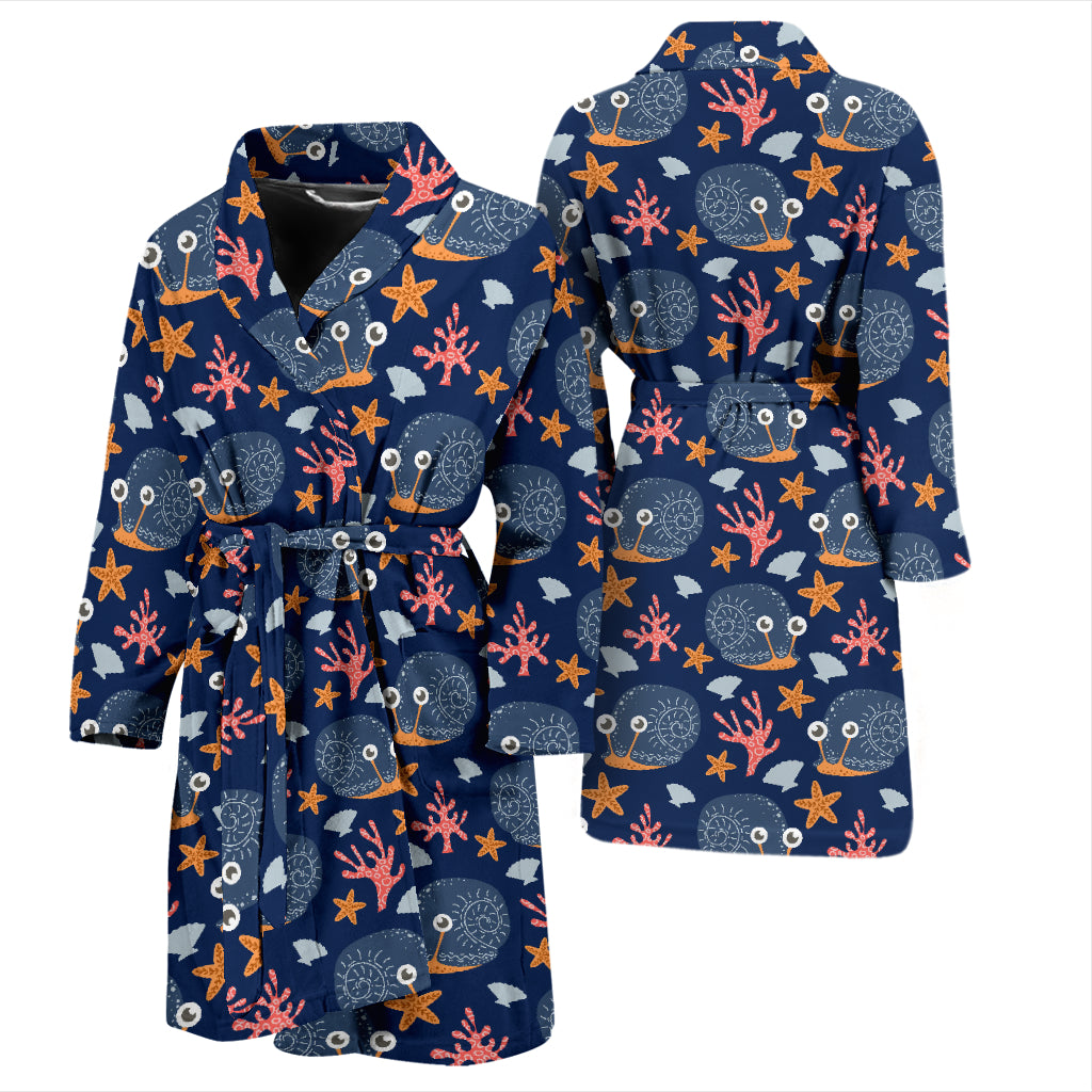 Snail Print Design LKS402 Men Bathrobe