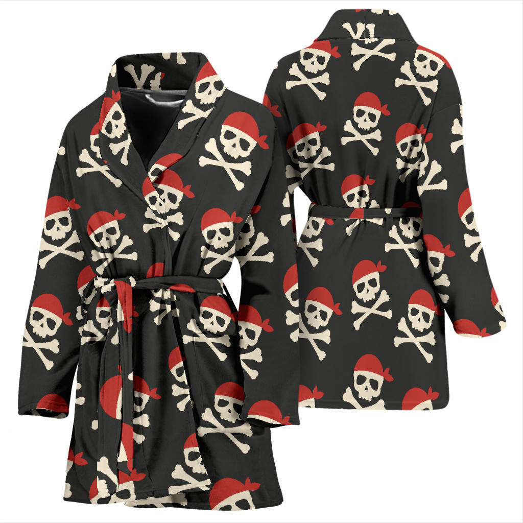 Pirate Pattern Print Design A04 Women Bathrobe