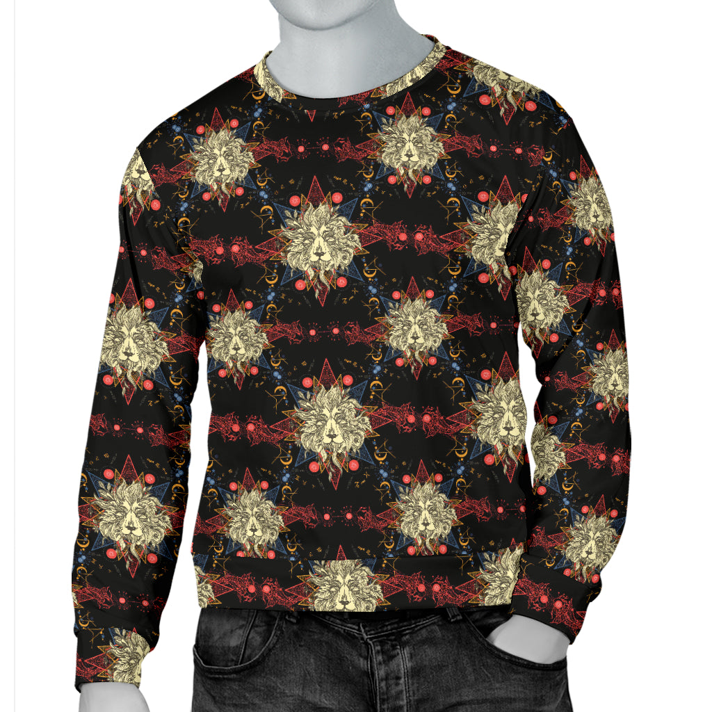 Zodiac Leo Pattern Design Print Men Long Sleeve Sweatshirt