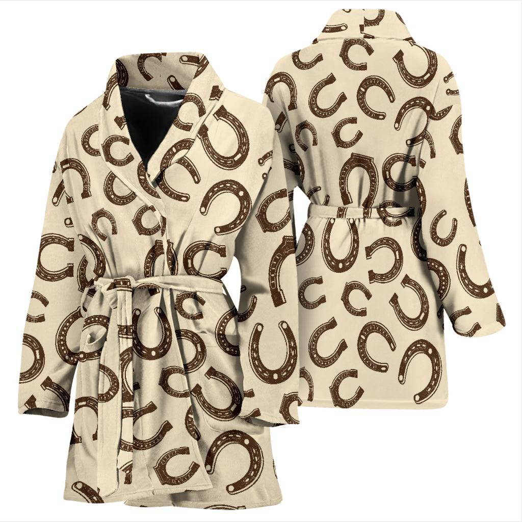 Horseshoe Print Design LKS302 Women Bathrobe