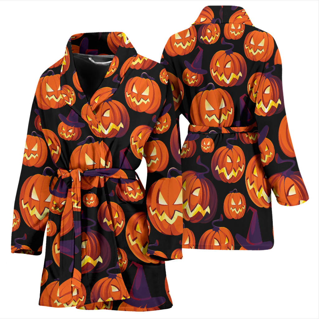 Halloween Pattern Print Design 04 Women Bathrobe