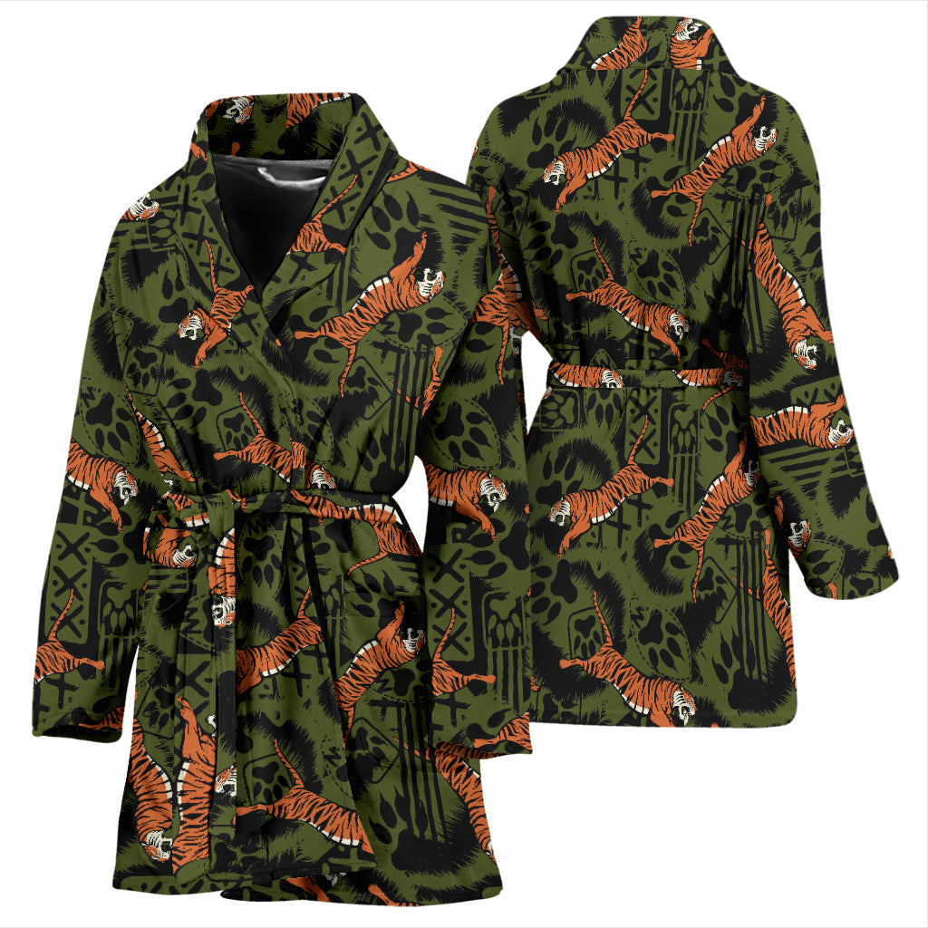 Tiger Pattern Print Design LKS303 Women Bathrobe