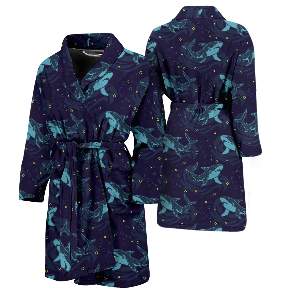 Shark Print Design LKS306 Men Bathrobe
