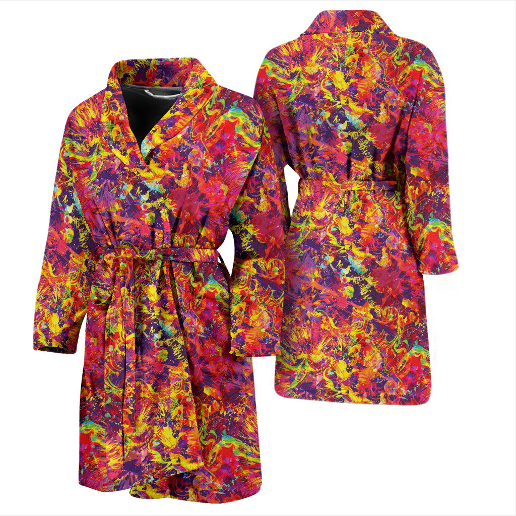 Splatter Print Design LKS303 Men Bathrobe