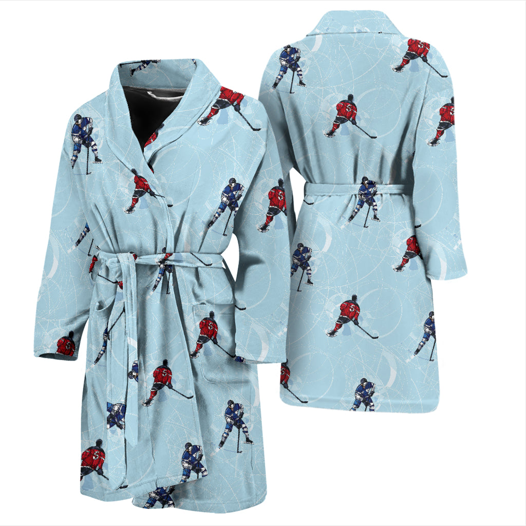 Hockey Player Print Design LKS302 Men Bathrobe