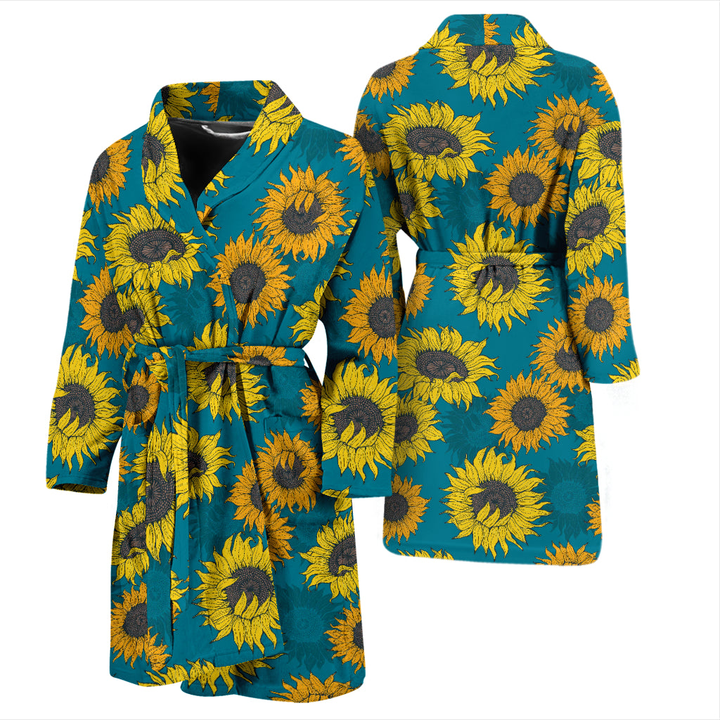 Sunflower Print Design LKS301 Men Bathrobe